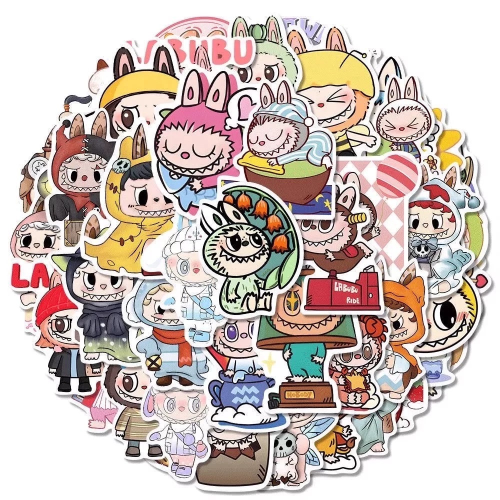 80PCs Labubu Stickers-Cute Cartoon Monster Bunny Sticker Pack-Gift for Parties